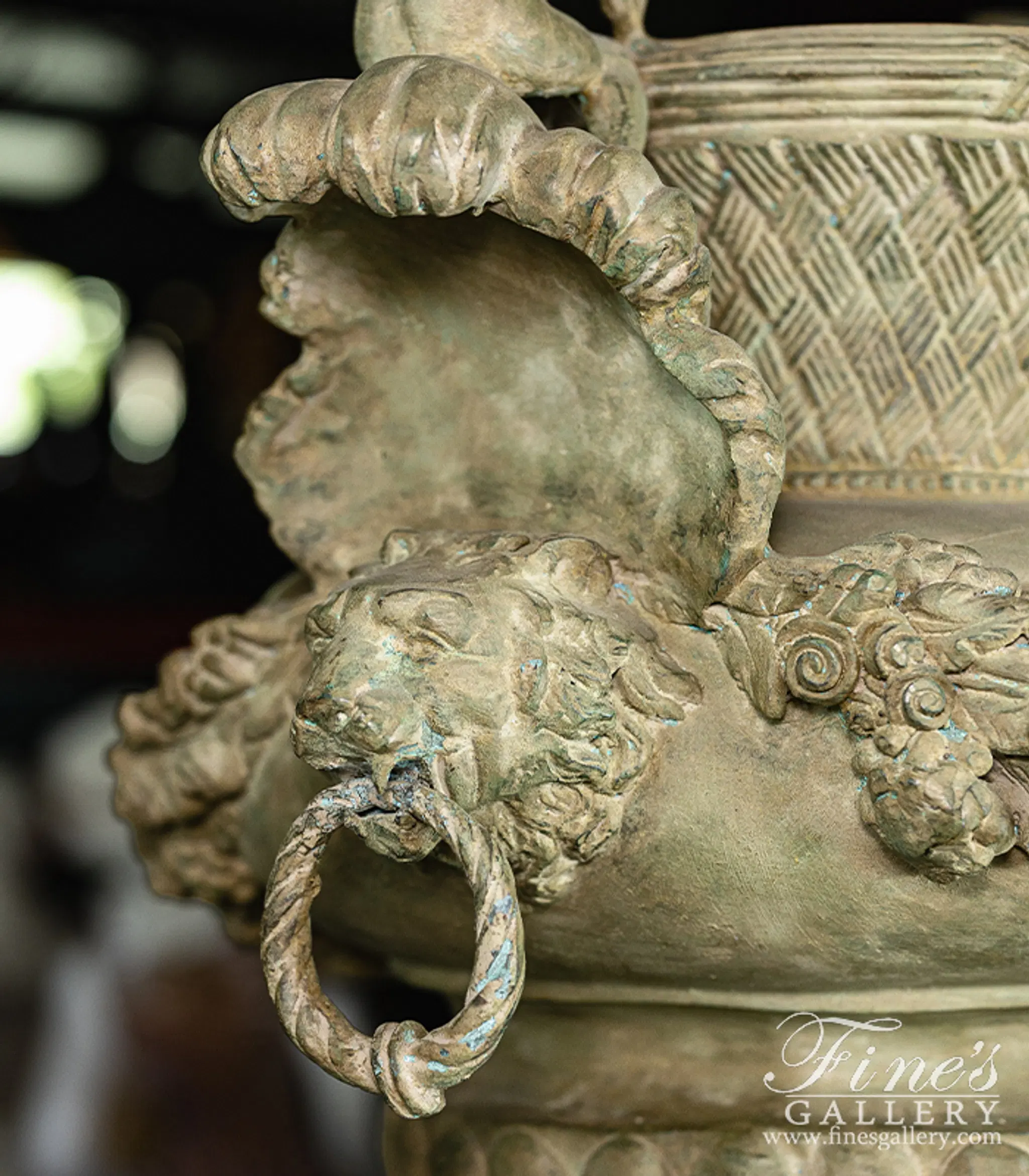 Cherub Lion Planter Statue Pair — Model BP-1190 — detail view 8