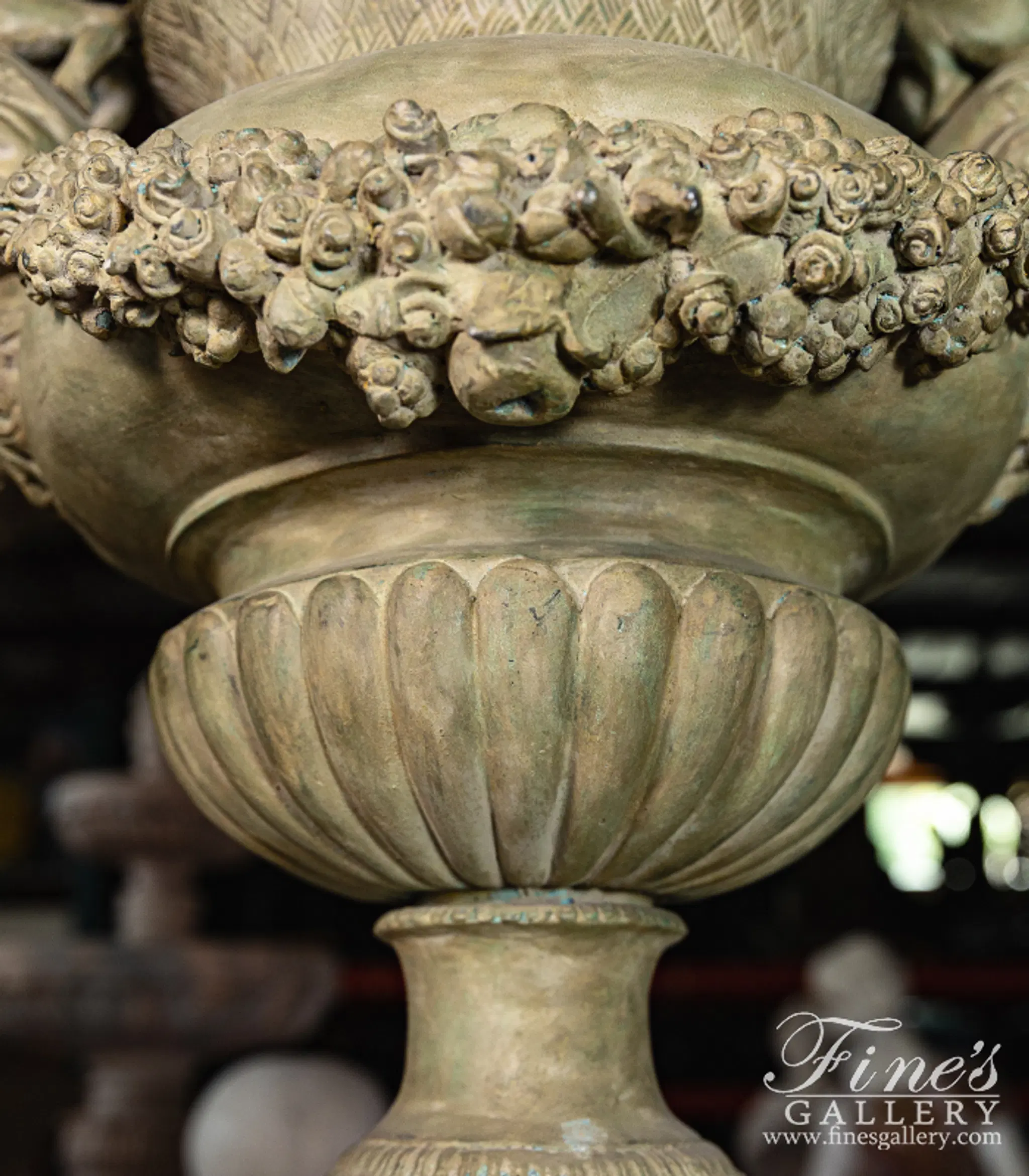 Cherub Lion Planter Statue Pair — Model BP-1190 — detail view 5