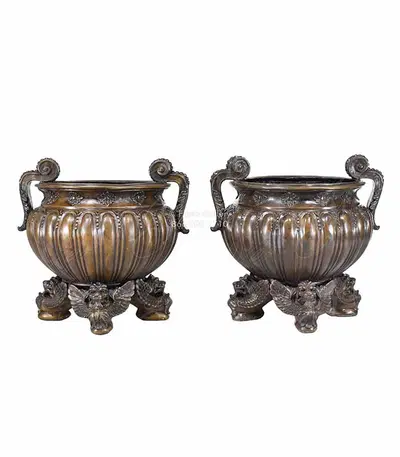 Bronze Planter Pair