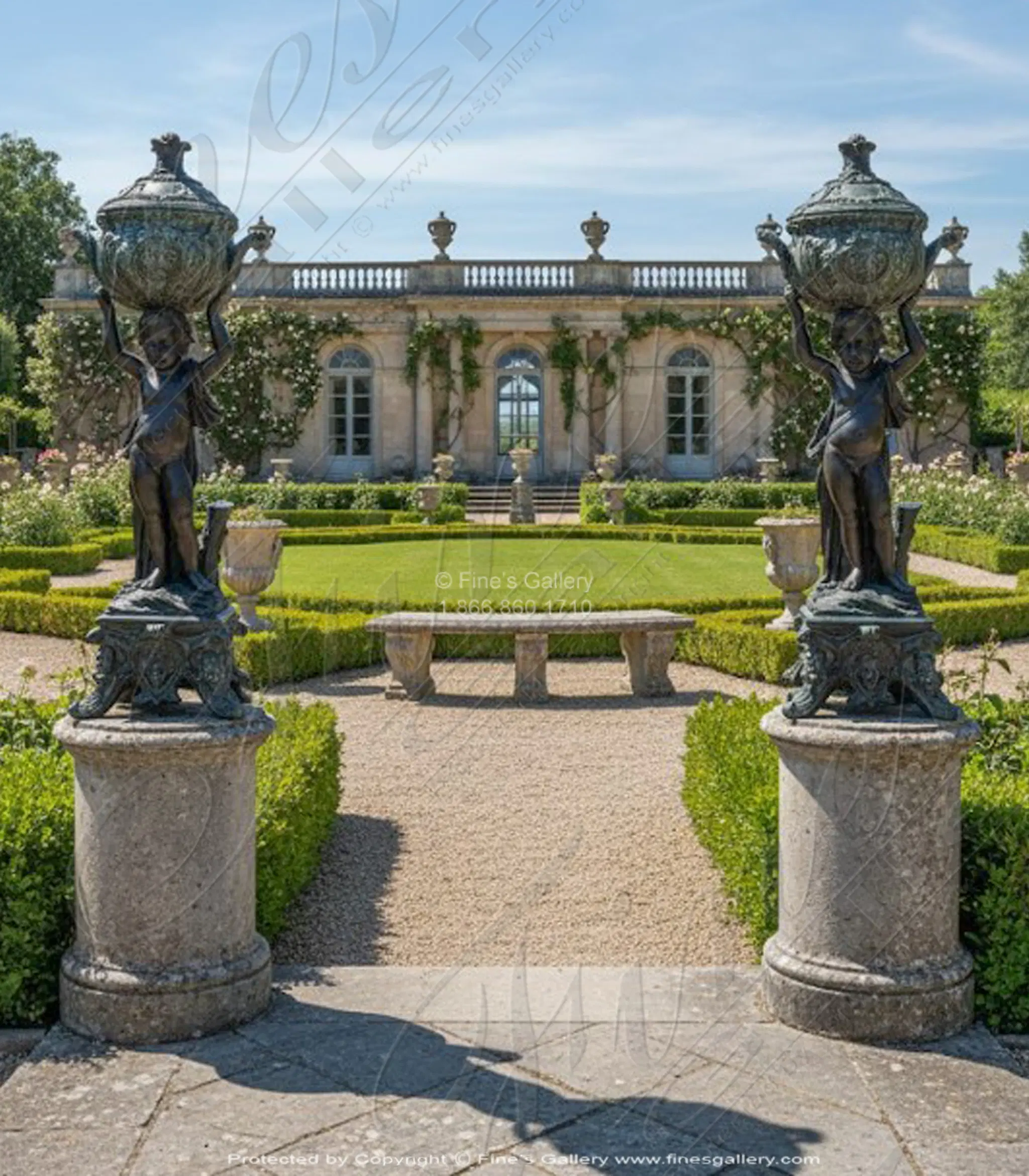 Bronze Children Urn Pair - High Quality Bronze Planters - Limited Edition Bronze