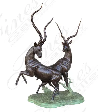 Two Antelope Bronze Statue