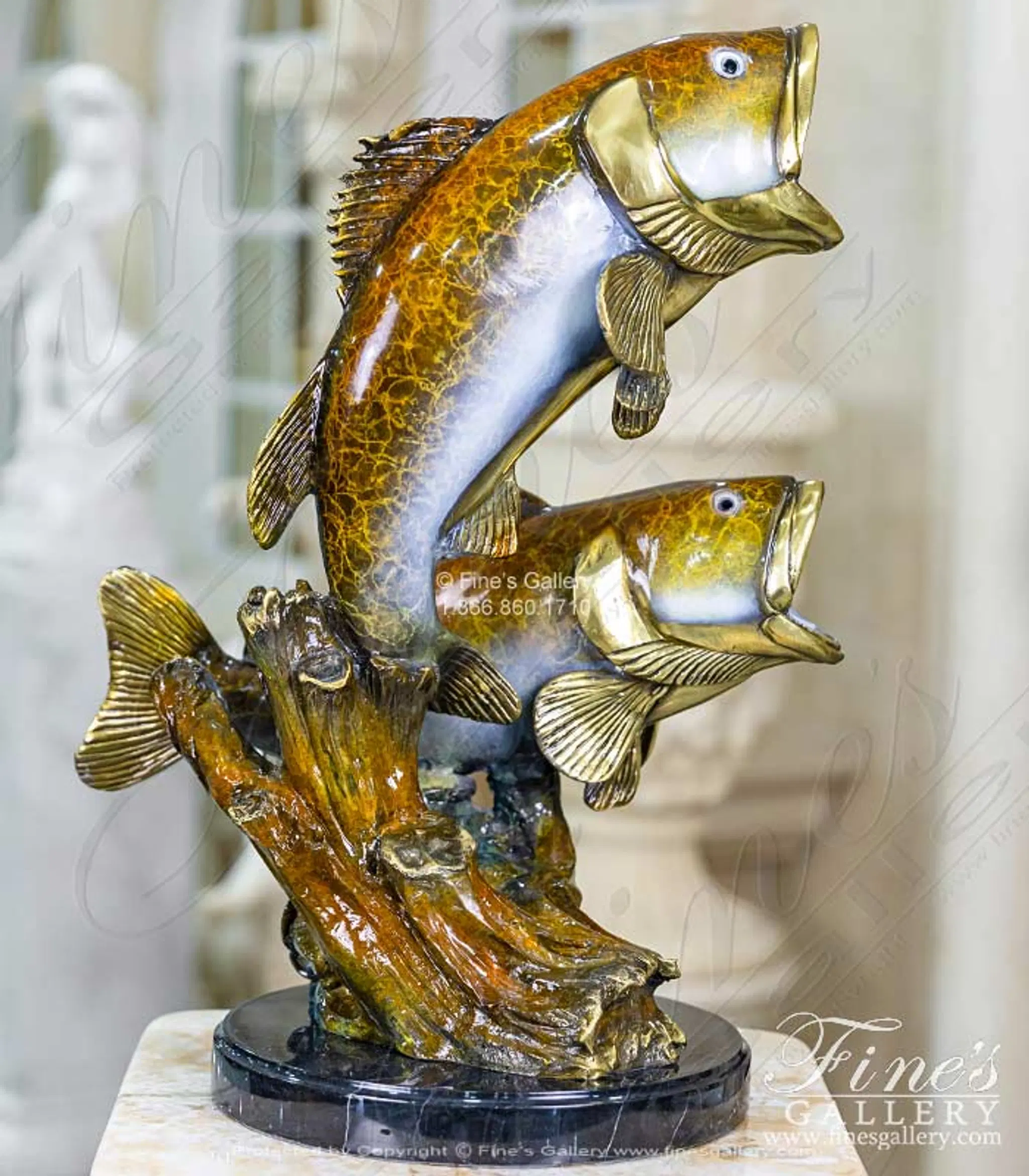 Bronze Fish Statue - Bass
