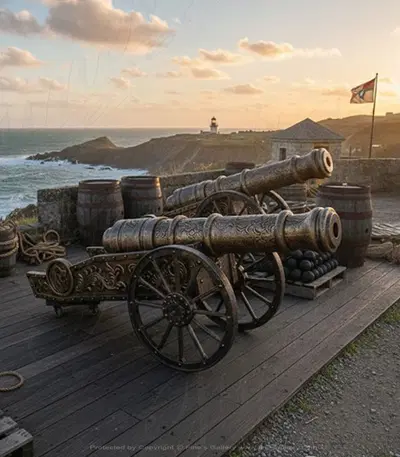 Cast Iron Cannon Pair