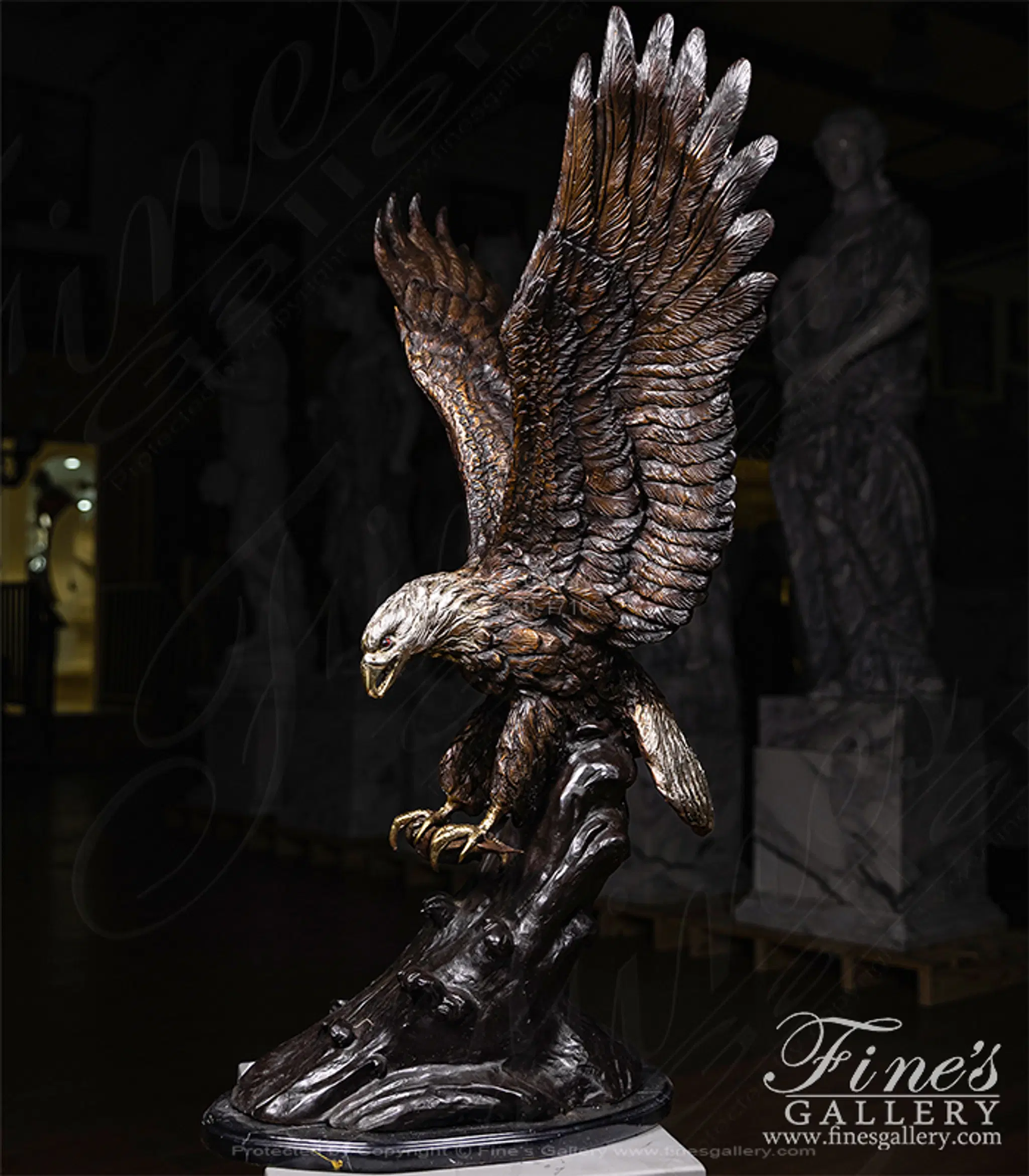 Bronze Eagle Statue — Model BS-1380 — Hand-Crafted by Fine's Gallery