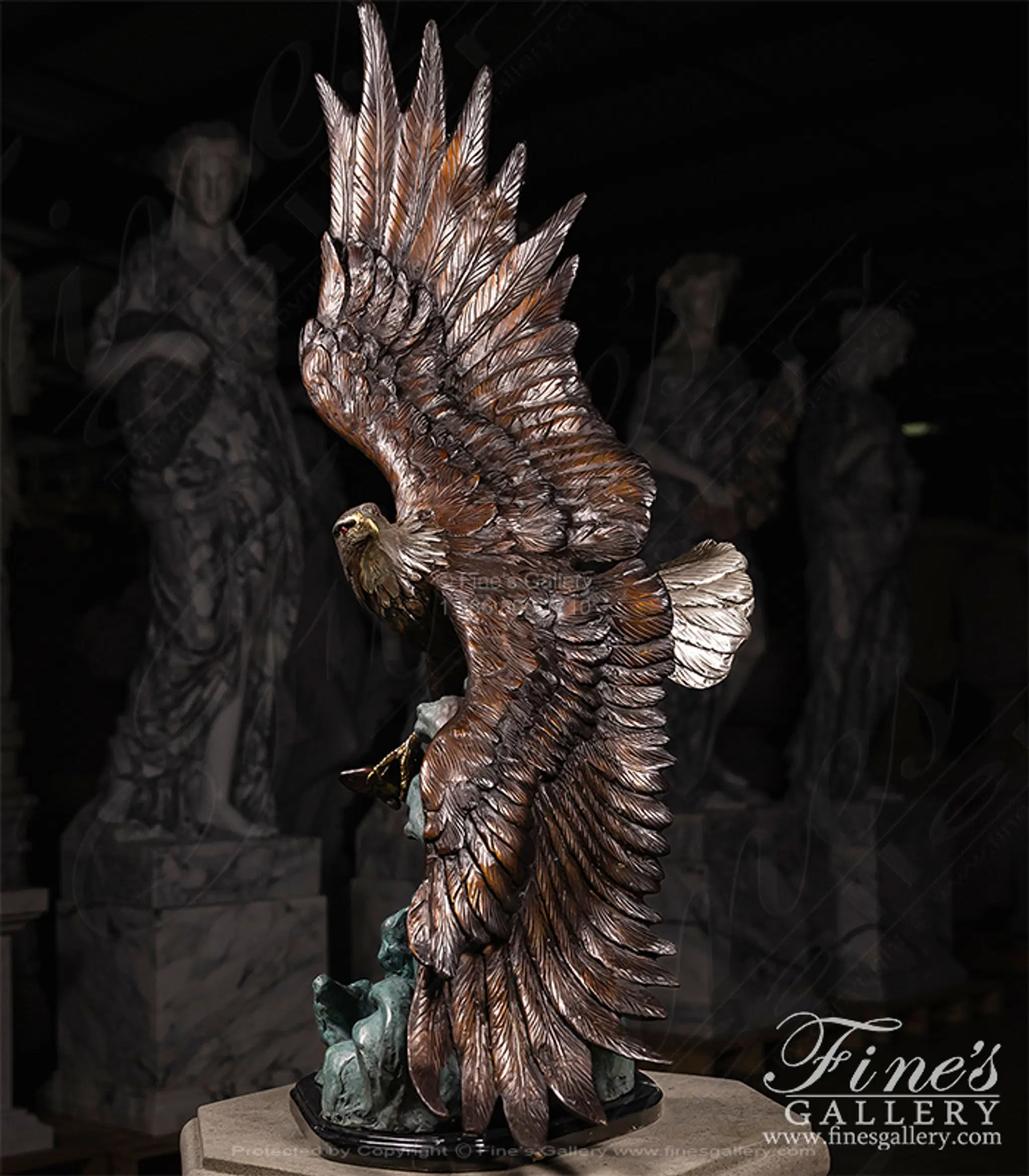 Graceful Bronze Eagle — Model BS-1381 — Hand-Crafted by Fine's Gallery