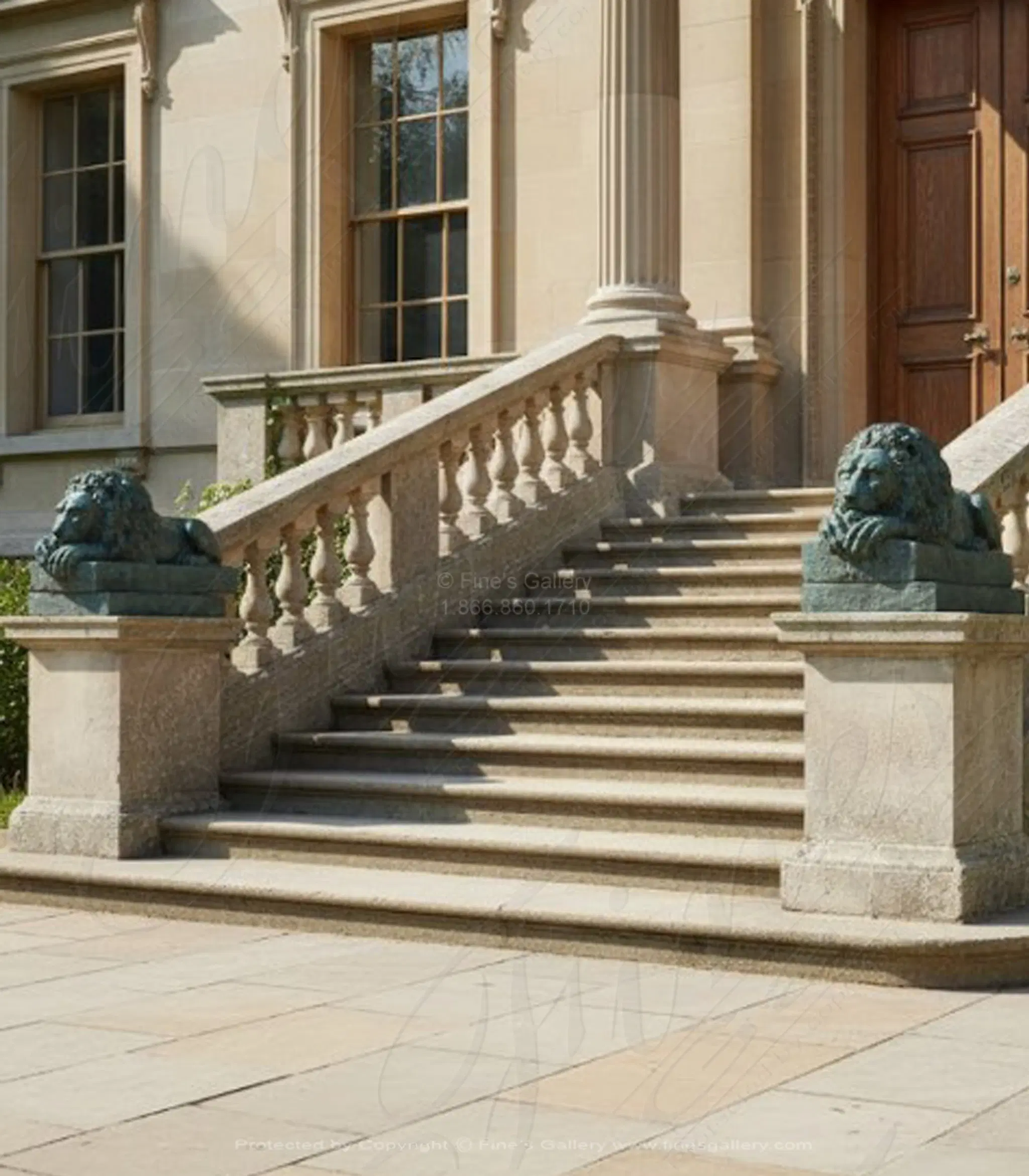 Restful Lions in Patina Bronze