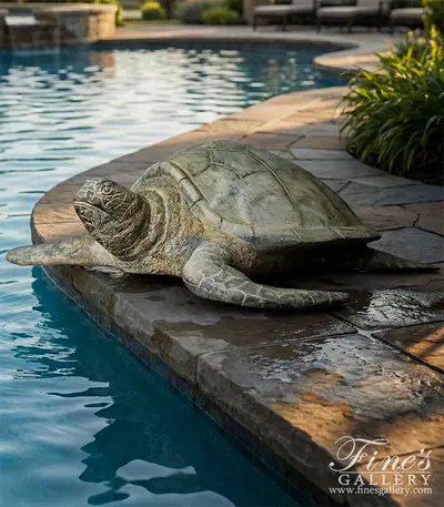 Green Sea Turtle Bronze Statue