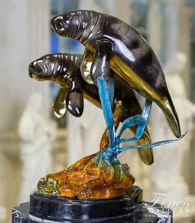 Bronze Manatees Statue