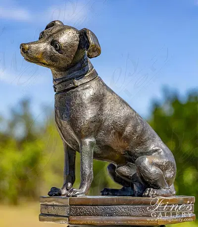 Toy Fox Terrier Bronze Statue