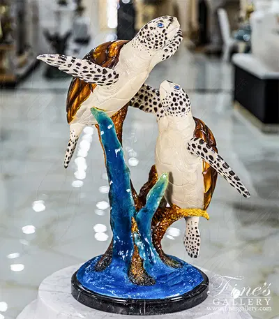 Vibrant Bronze Sea Turtles