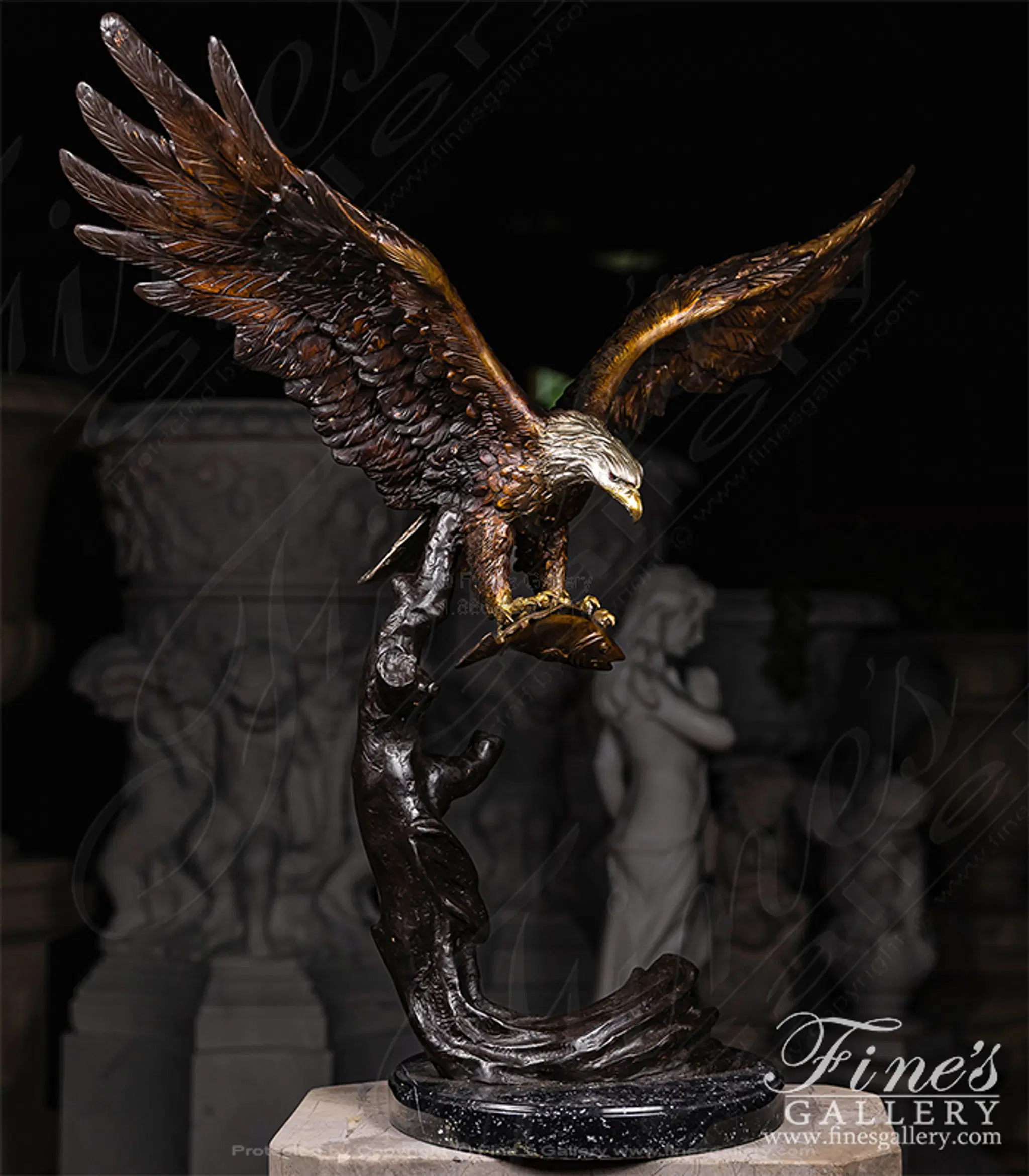 Bronze Eagle Statue — Model BS-1516 — Hand-Crafted by Fine's Gallery