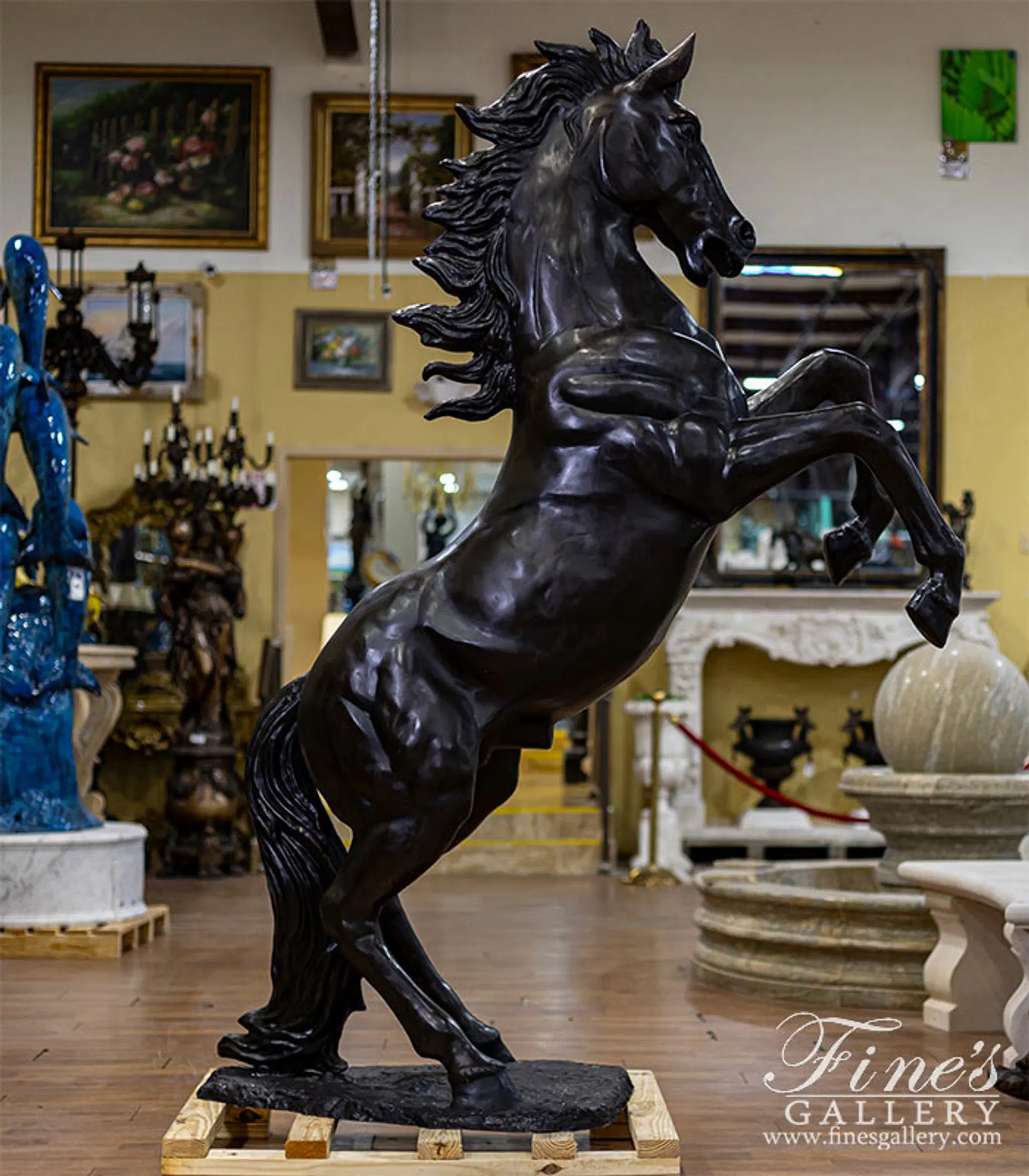 Rearing Bronze Horse