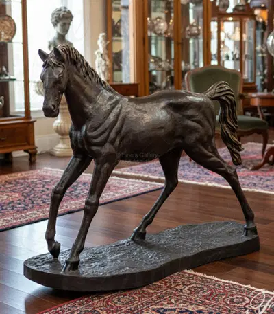 Filly Horse in Bronze Statue