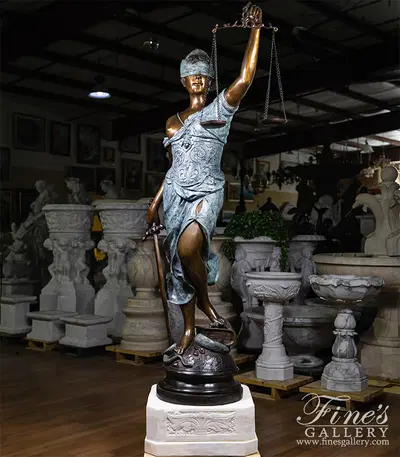84 Inch Tall Lady of Justice in Bronze