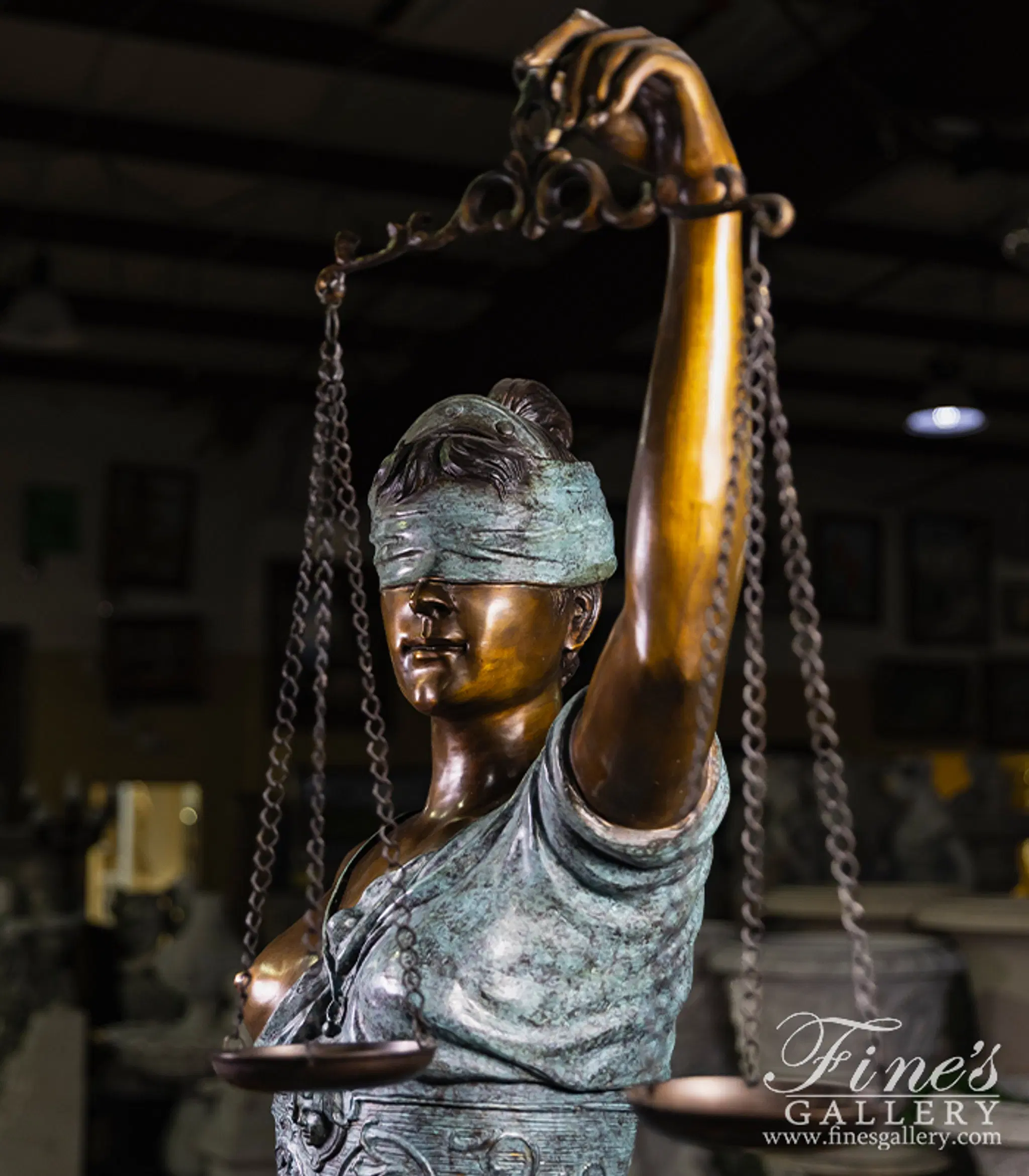 84 Inch Tall Lady of Justice in Bronze — Model BS-1589 — detail view 1