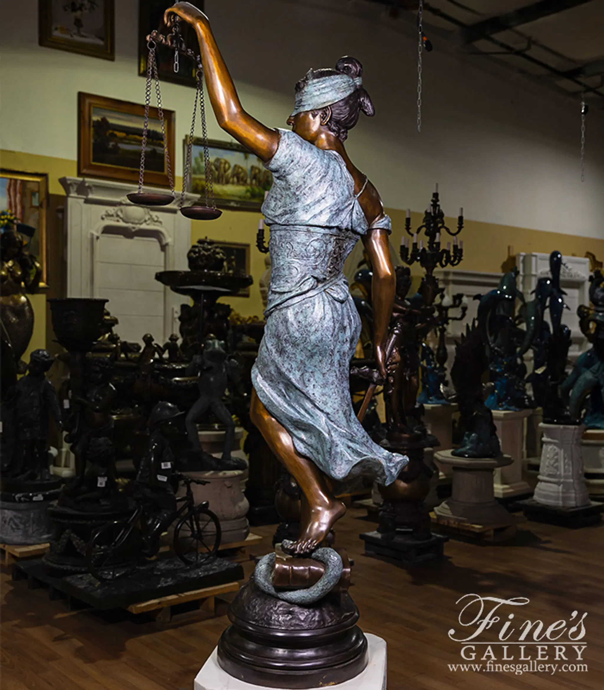 84 Inch Tall Lady of Justice in Bronze — Model BS-1589 — detail view 2