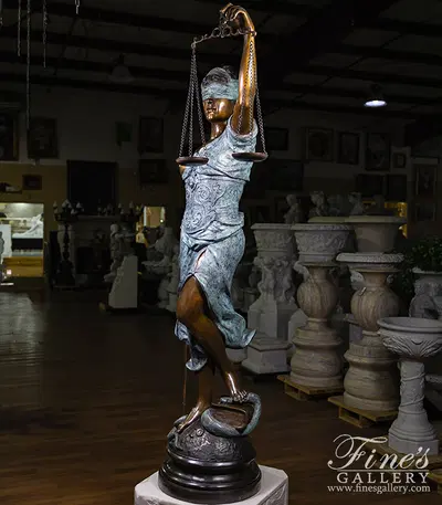 84 Inch Tall Lady of Justice in Bronze
