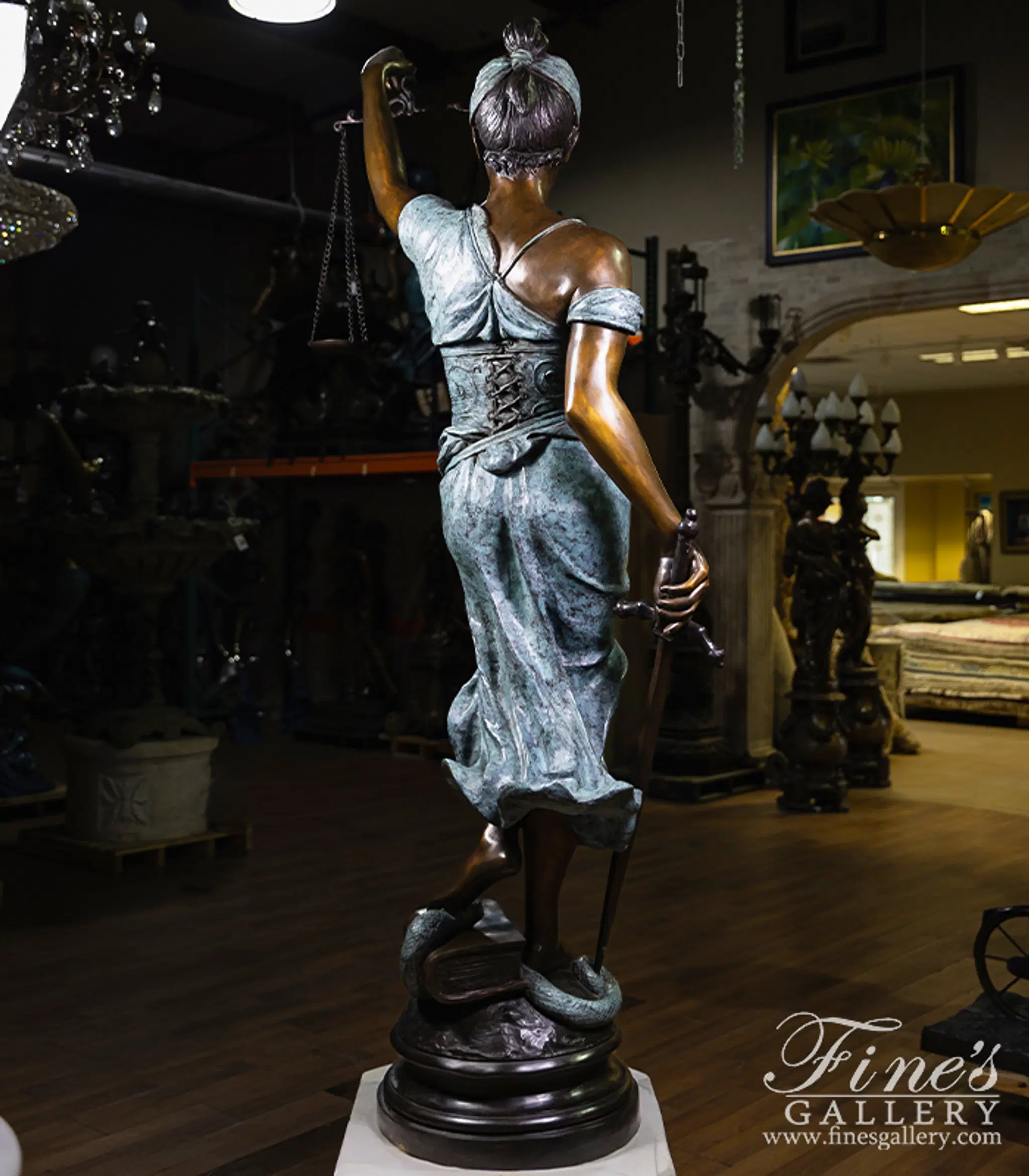 84 Inch Tall Lady of Justice in Bronze — Model BS-1589 — detail view 3