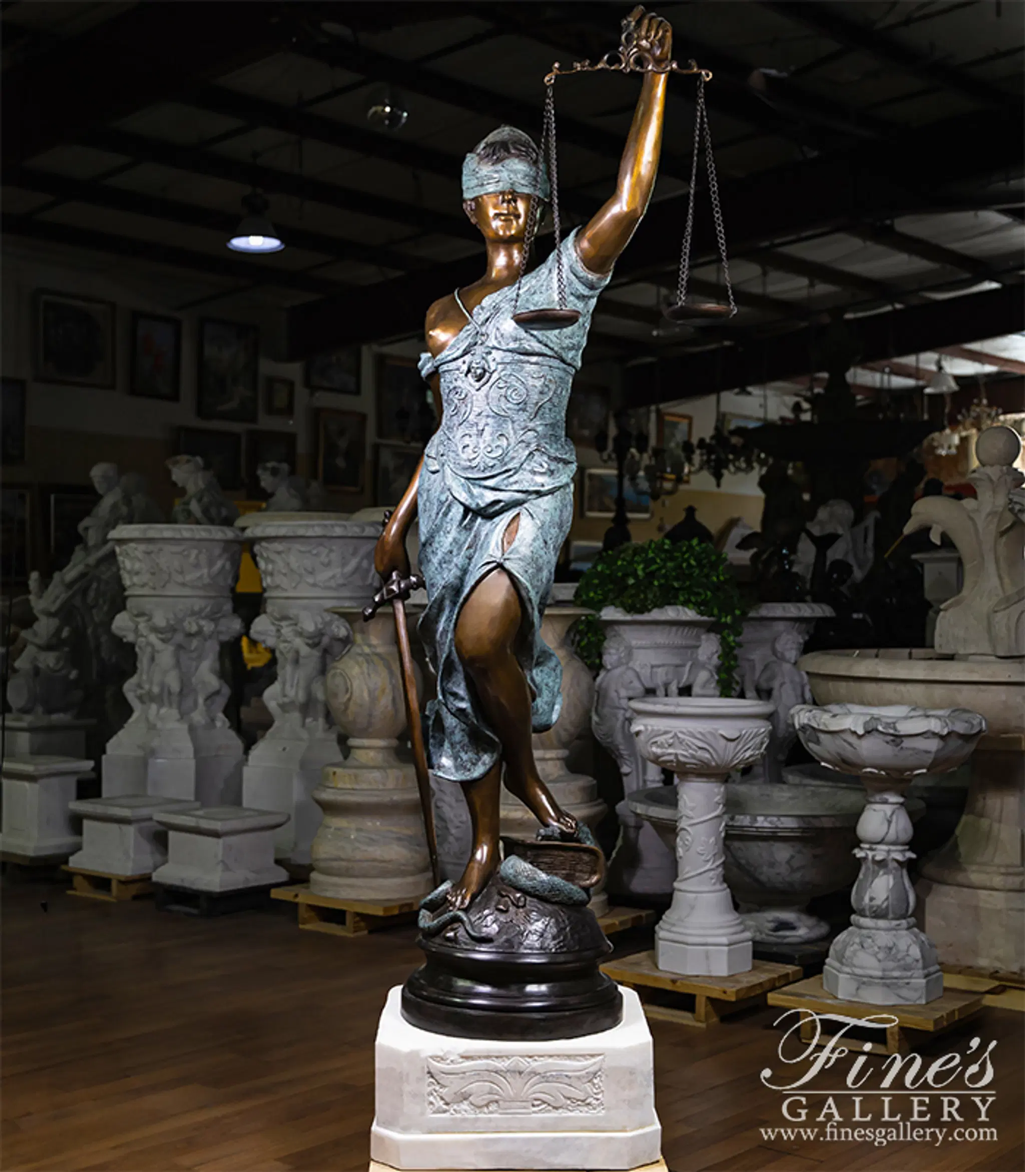 84 Inch Tall Lady of Justice in Bronze — Model BS-1589 — detail view 8