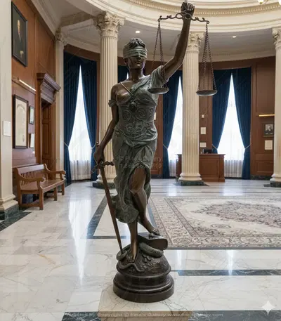 84 Inch Tall Lady of Justice in Bronze