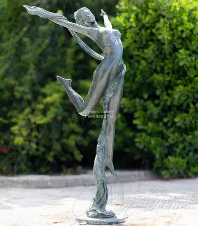 Art Nouveau Dancer Bronze Statue
