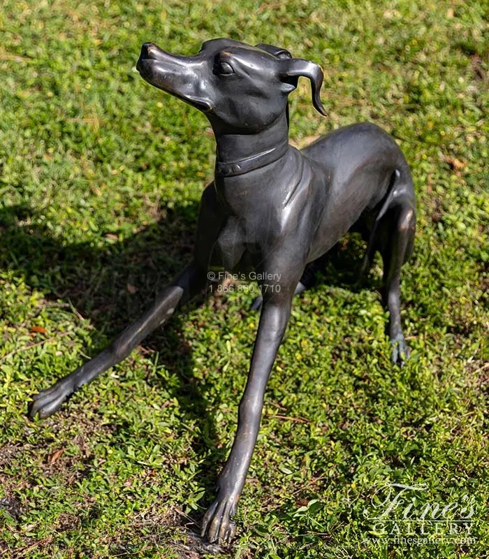 Playful Pup Statue in Bronze
