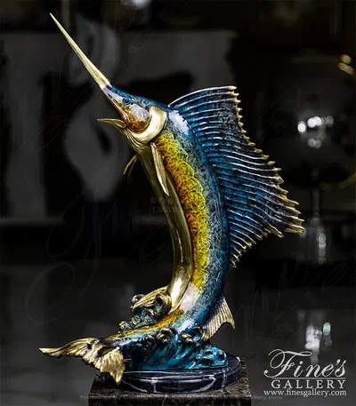 26 Inch Bronze Sailfish Statue