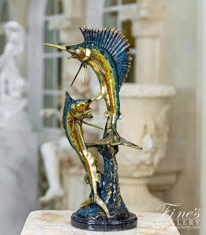 Bronze Sailfish Tabletop Statue