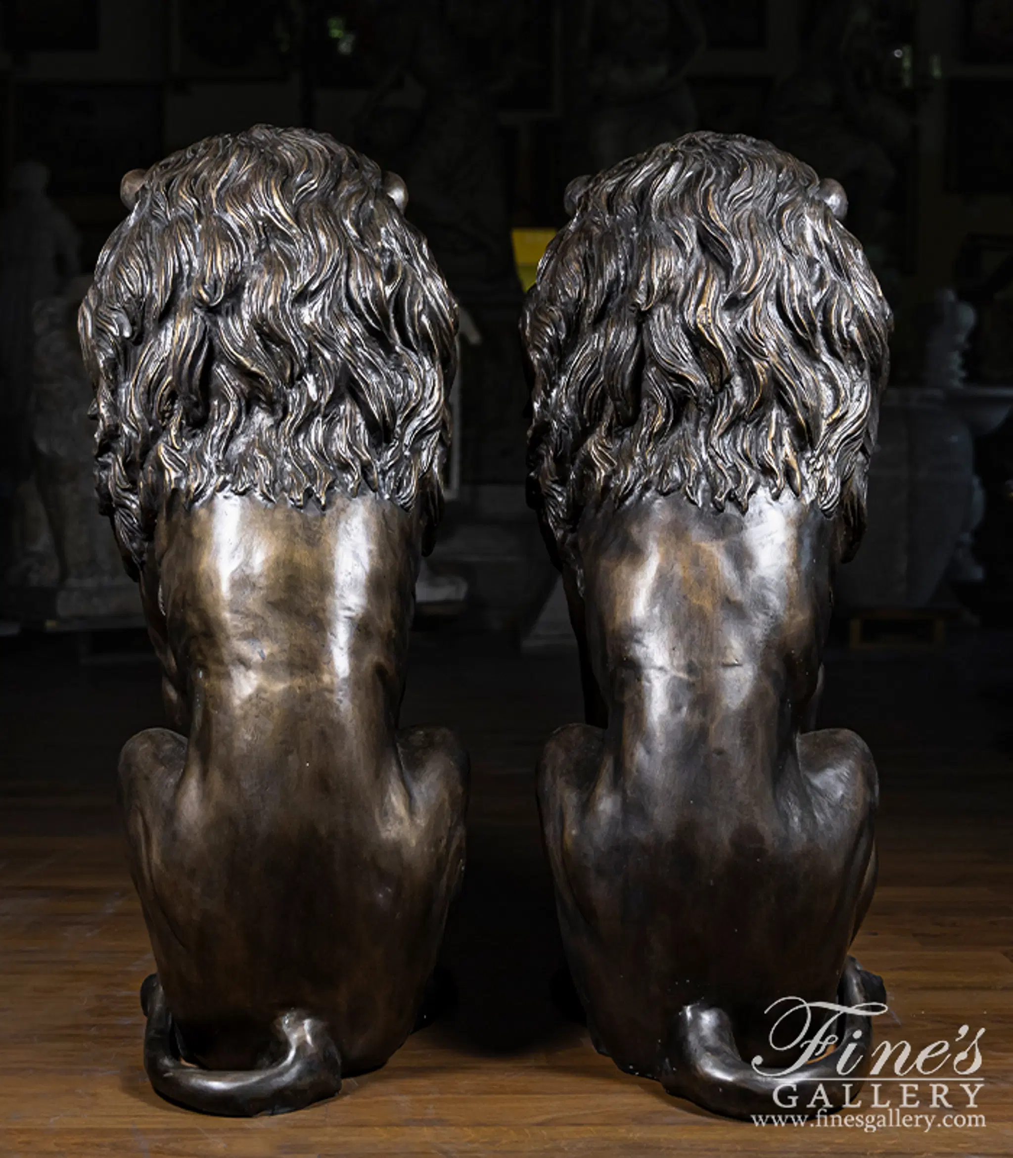Regal King Bronze Lion Statue Pair — Model BS-1587 — detail view 5