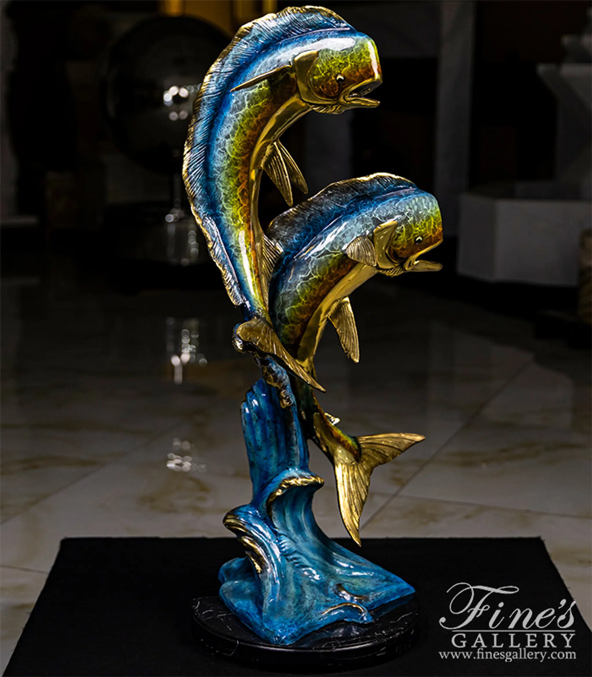 Mahi Mahi Bronze Statue — Model BS-1692 — Hand-Crafted by Fine's Gallery