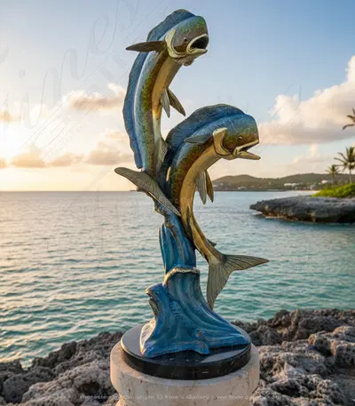 Mahi Mahi Bronze Statue