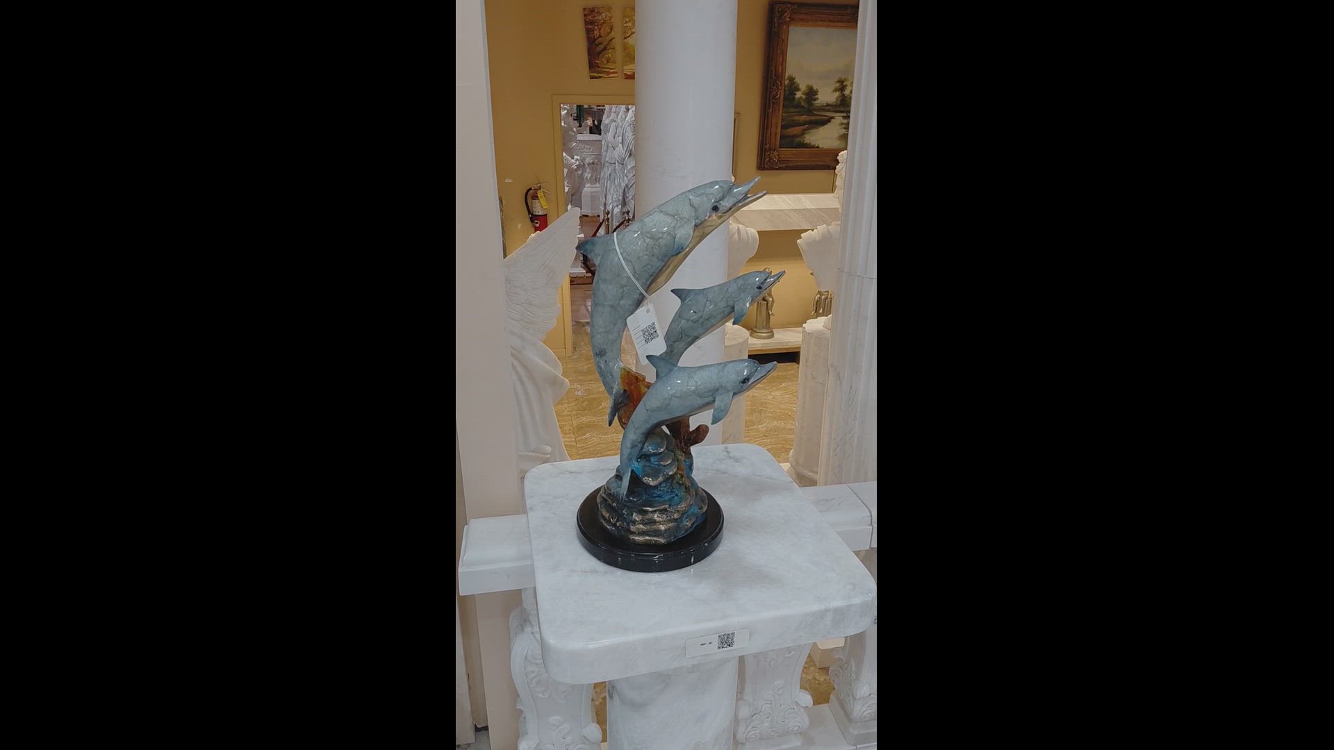 Tropical Three Dolphins Bronze Tabletop Statue - Elegant Home Decor Sculpture — Model BS-1698 — product video