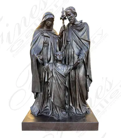 Bronze Holy Family Religious Statue