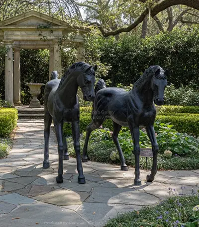 A Pair of horses in lost wax bronze