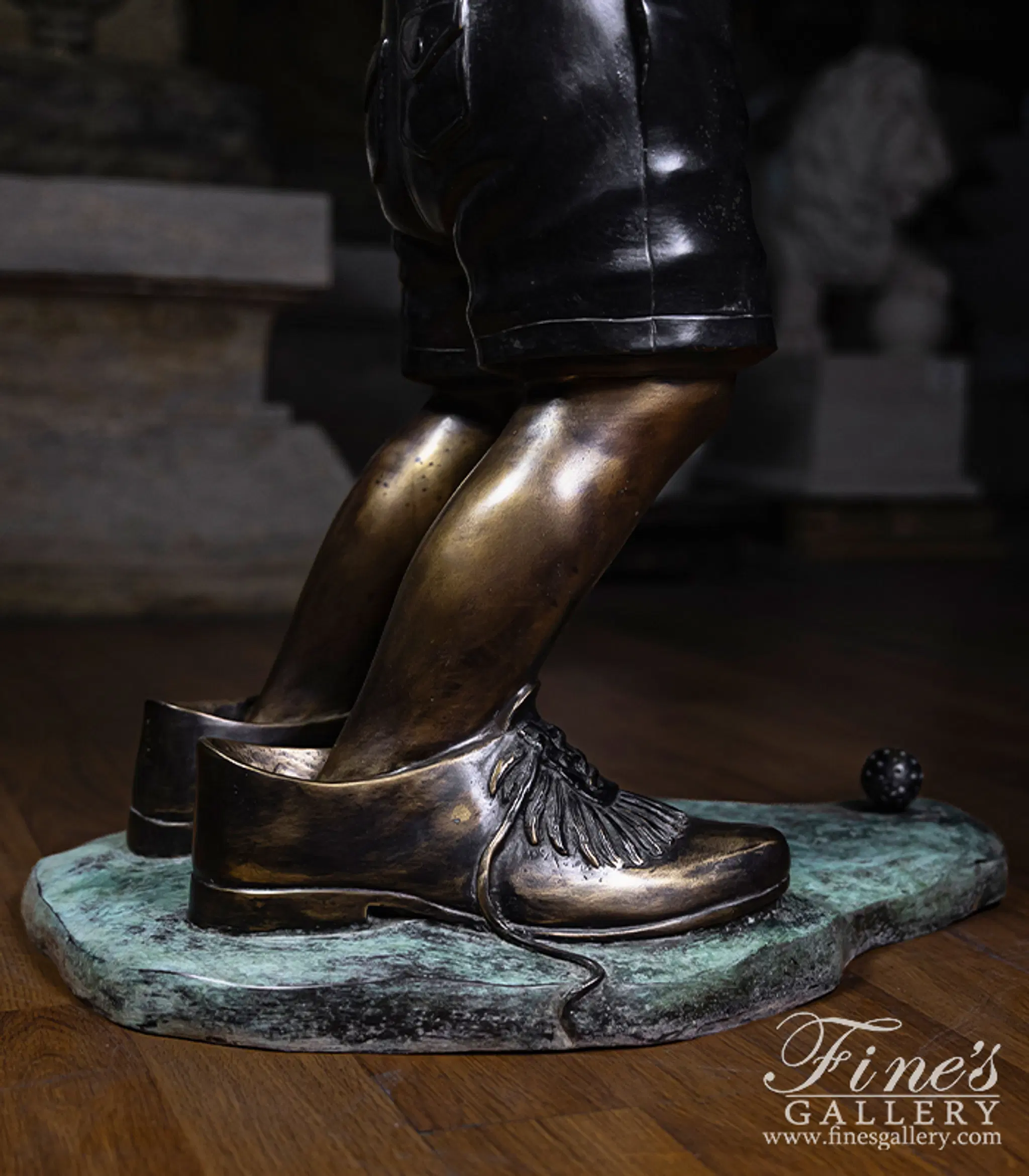 "In Dads Shoes" Bronze Golf Themed Statue — Model BS-1743 — detail view 4