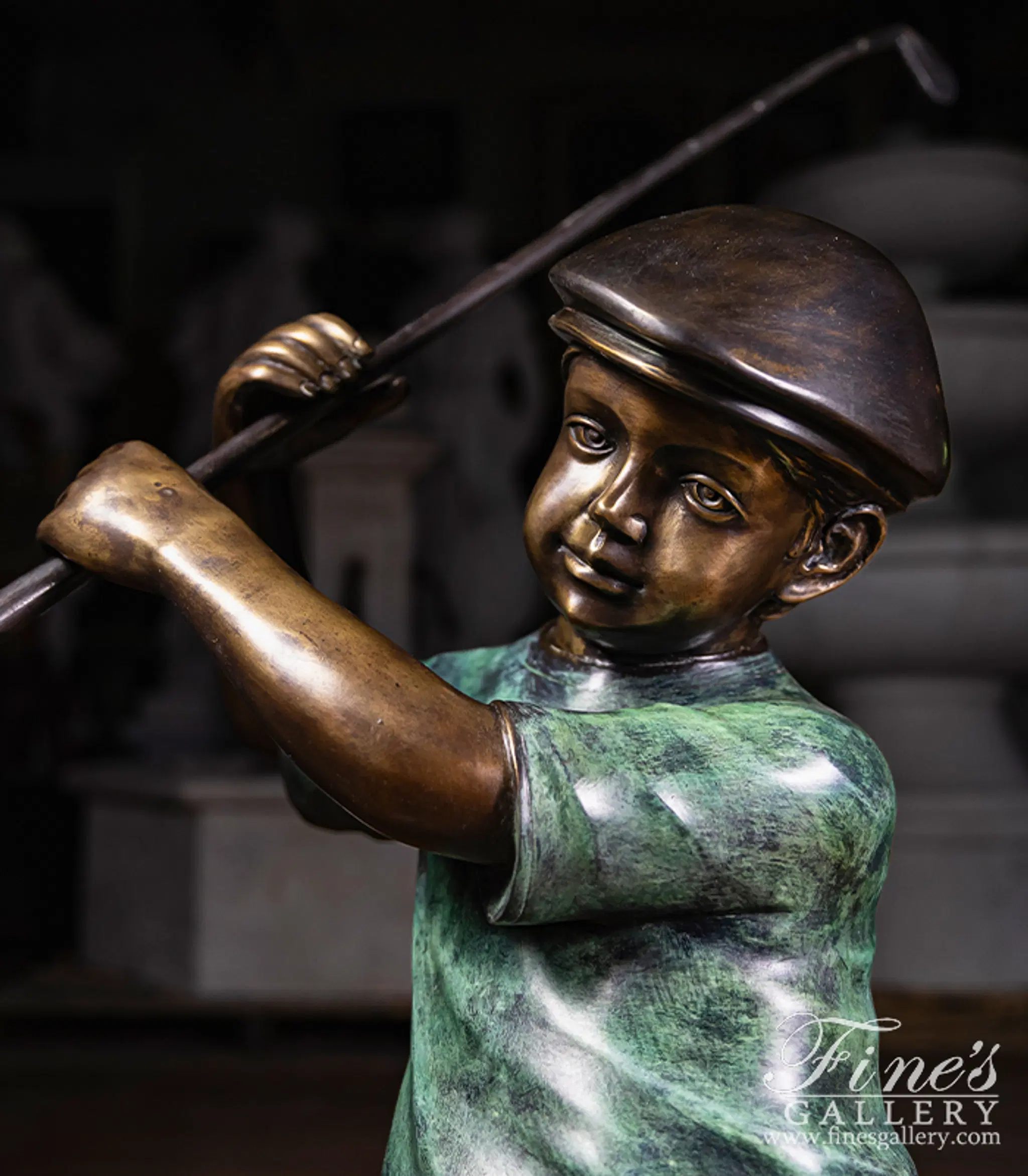 "In Dads Shoes" Bronze Golf Themed Statue — Model BS-1743 — detail view 7