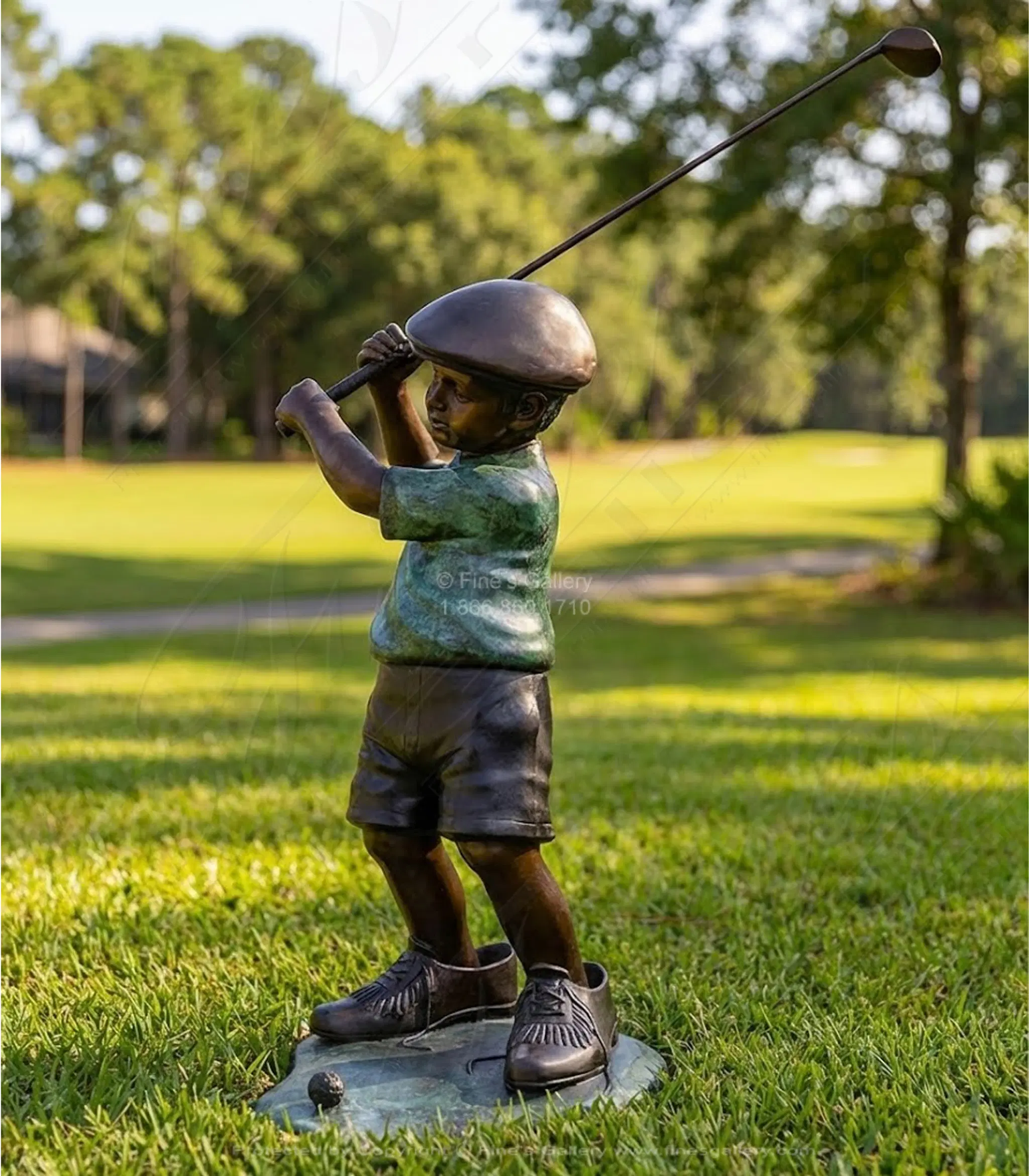 In Dads Shoes Child Golfer Statue