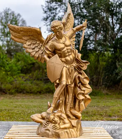 St Michael in Gold Gilt Bronze