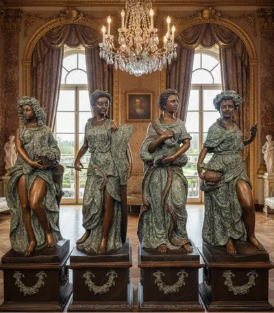 Set of Four Seasons Statues in Bronze
