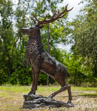 75" Tall Elk Statue in Bronze