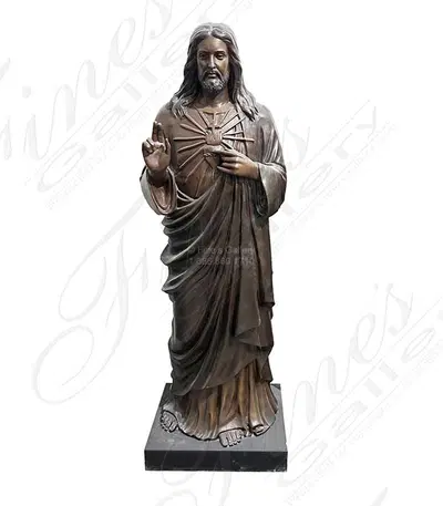 Sacred Heart of Jesus in Classic Bronze