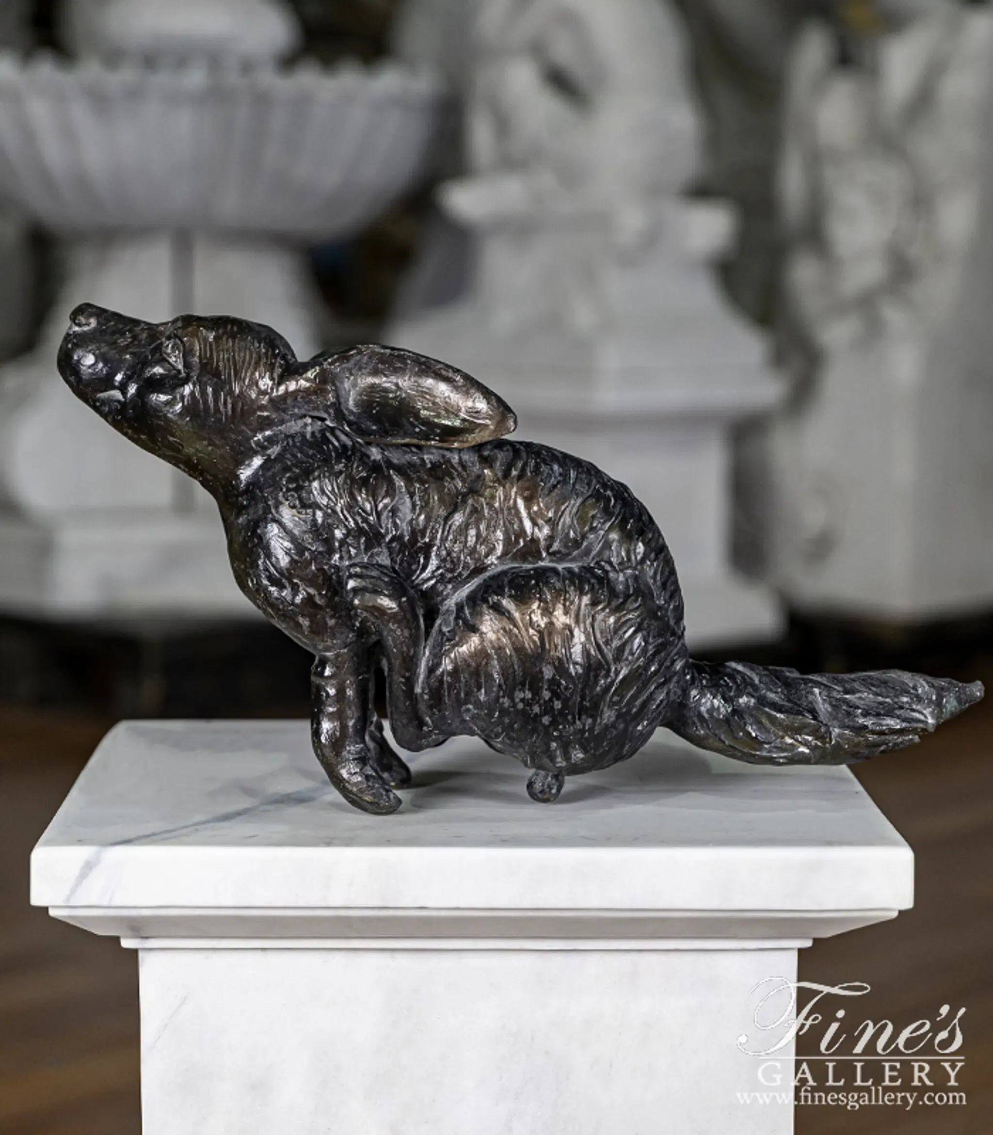 Jumping Rabbit Statue in Lost Wax Bronze 