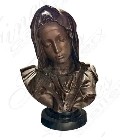 The Blessed Virgin Mary Bust in Bronze