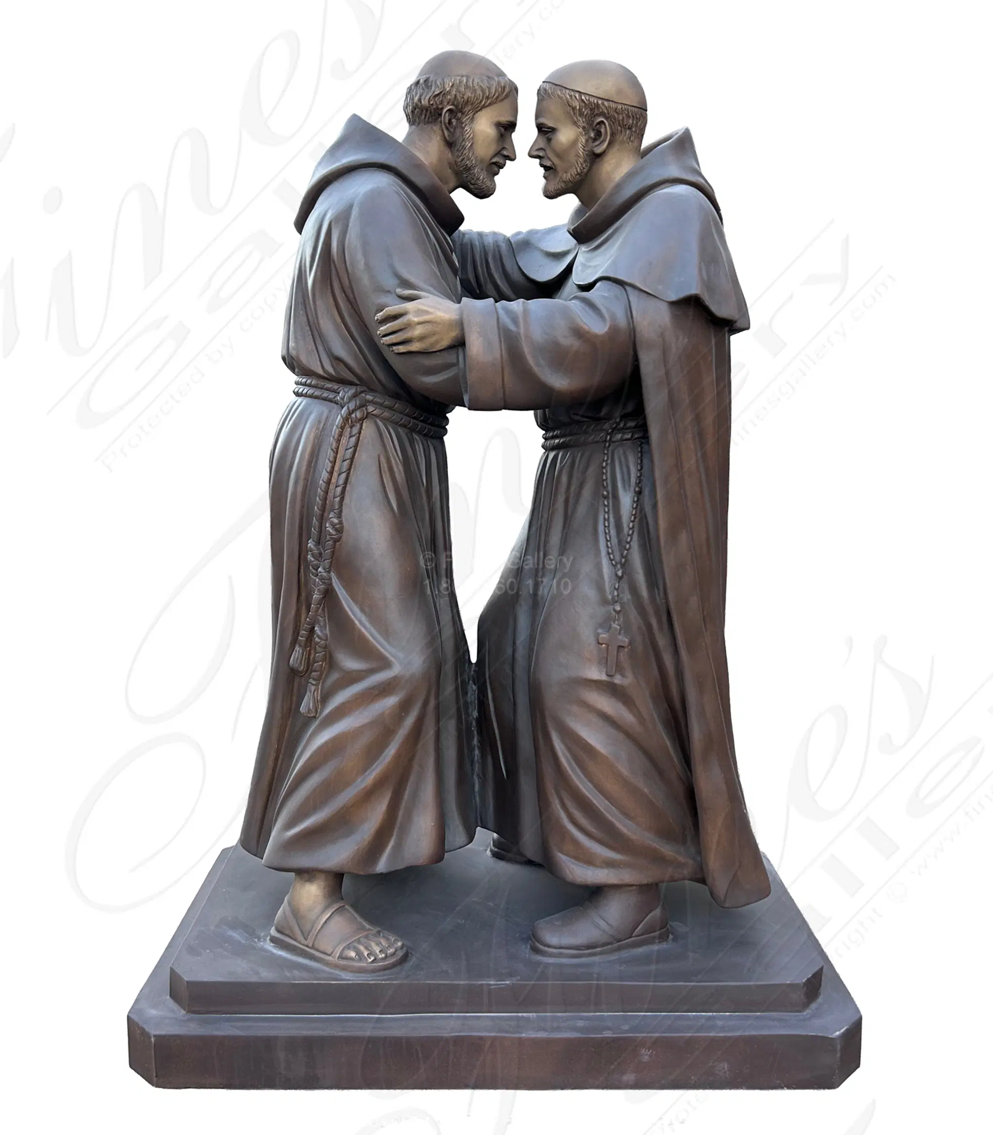 St Joseph and St Dominic Statue in Bronze — Model BS-1809 — detail view 1