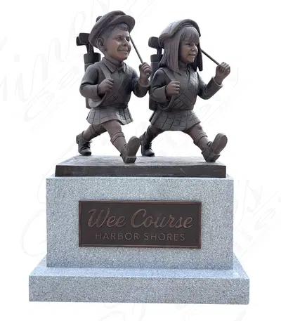 Bespoke Bronze Golfer Statue, Granite Pedestal and Bronze Plaque