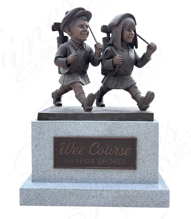 Bespoke Bronze Golfer Statue, Granite Pedestal and Bronze Plaque