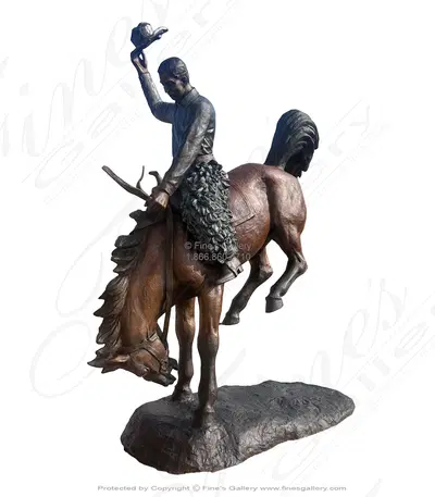86 1/2" Tall Remington Style Statue in Bronze