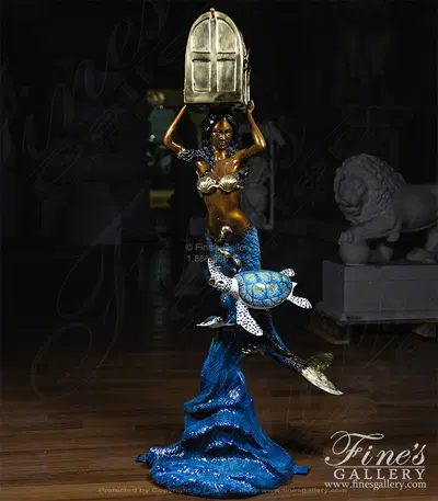 Bronze Mermaid with Sea Turtles Mailbox 