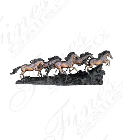 Bronze Wild Horses Statues