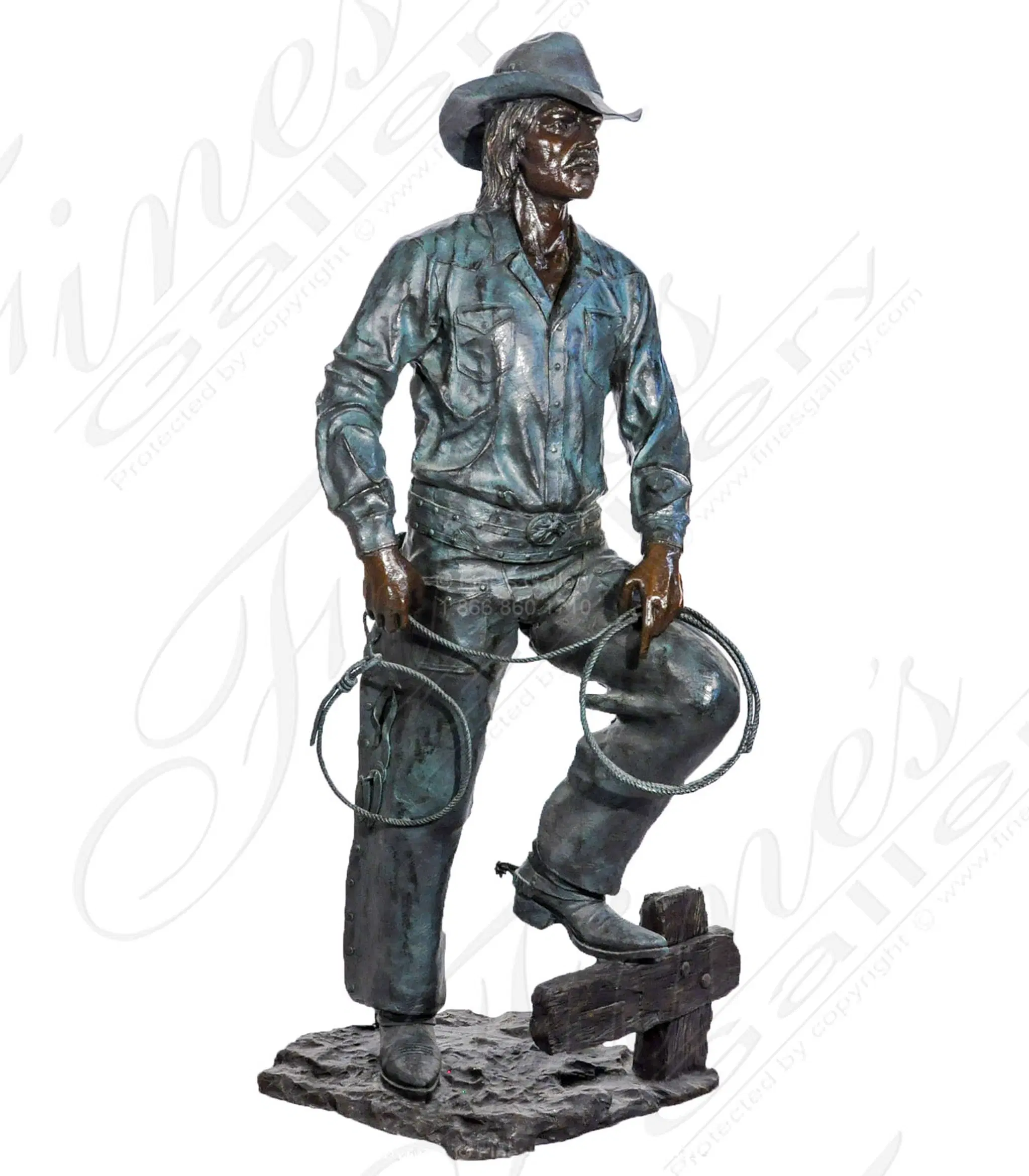 A Vintage Bronze Cowboy Statue